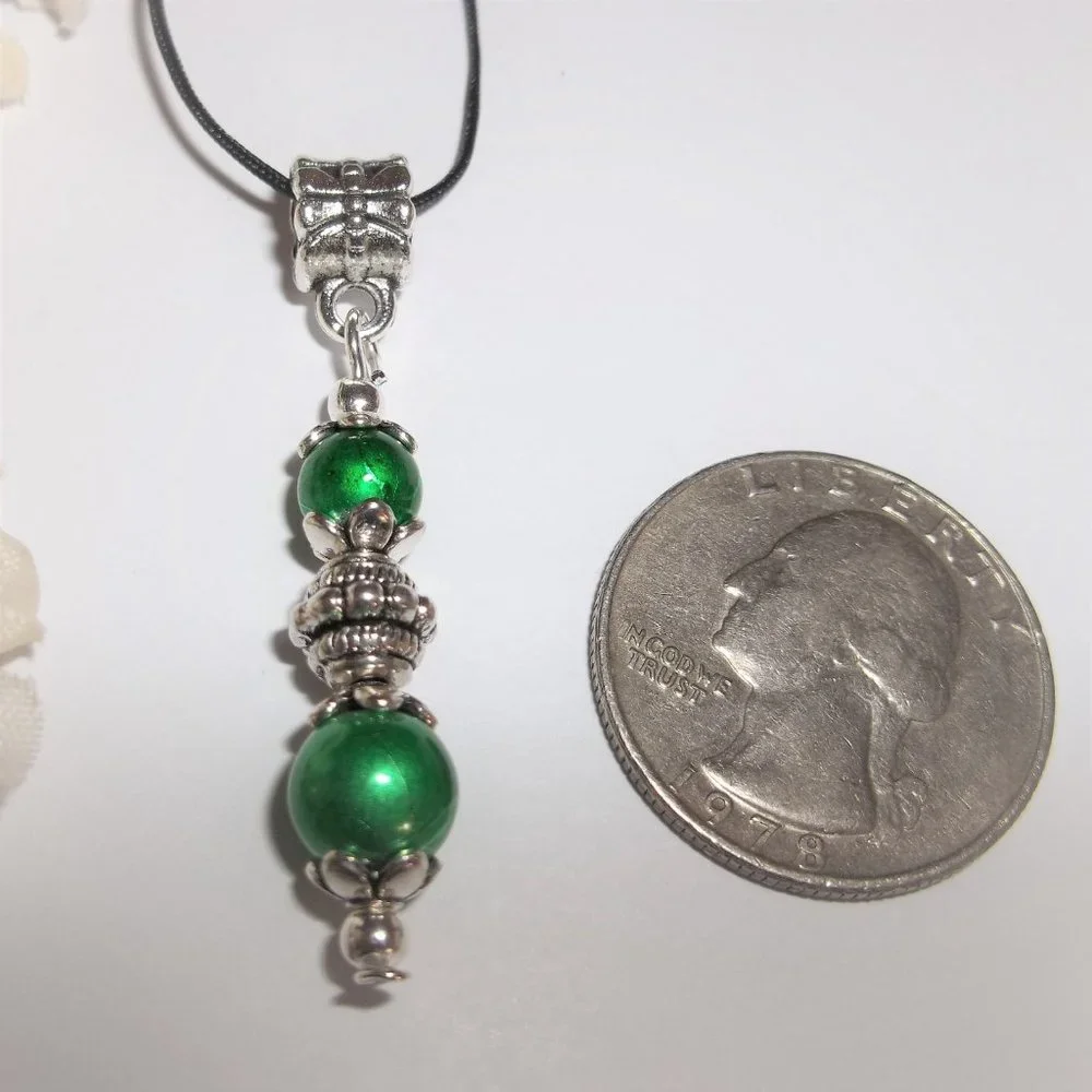 Necklace, Beaded Necklace, Emerald Green Necklace, Blue Necklace, Necklace, A096